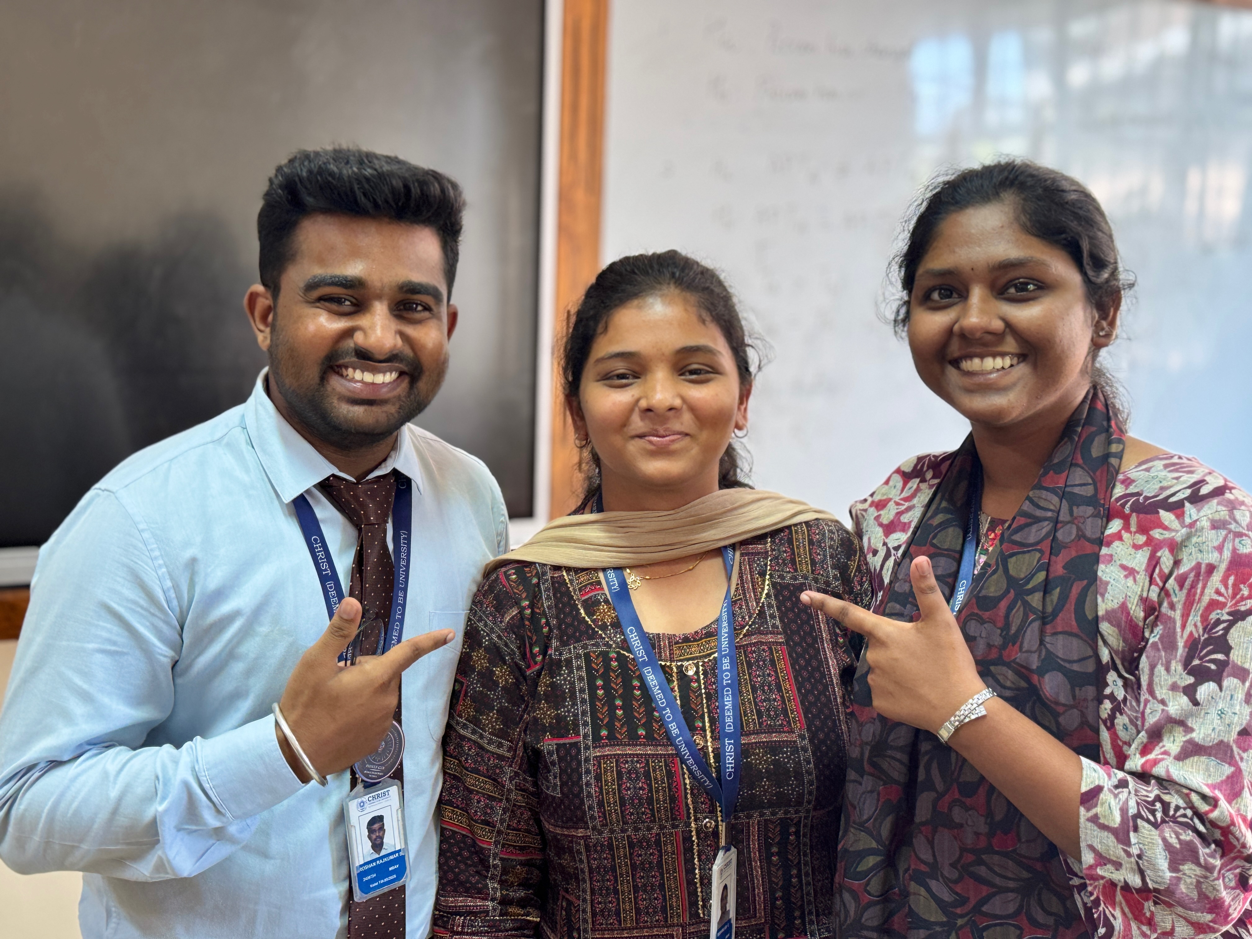 Roshan Rajkumar Sivakumar — classroom moments with batchmates — Christ University Bengaluru MBA 2024-26