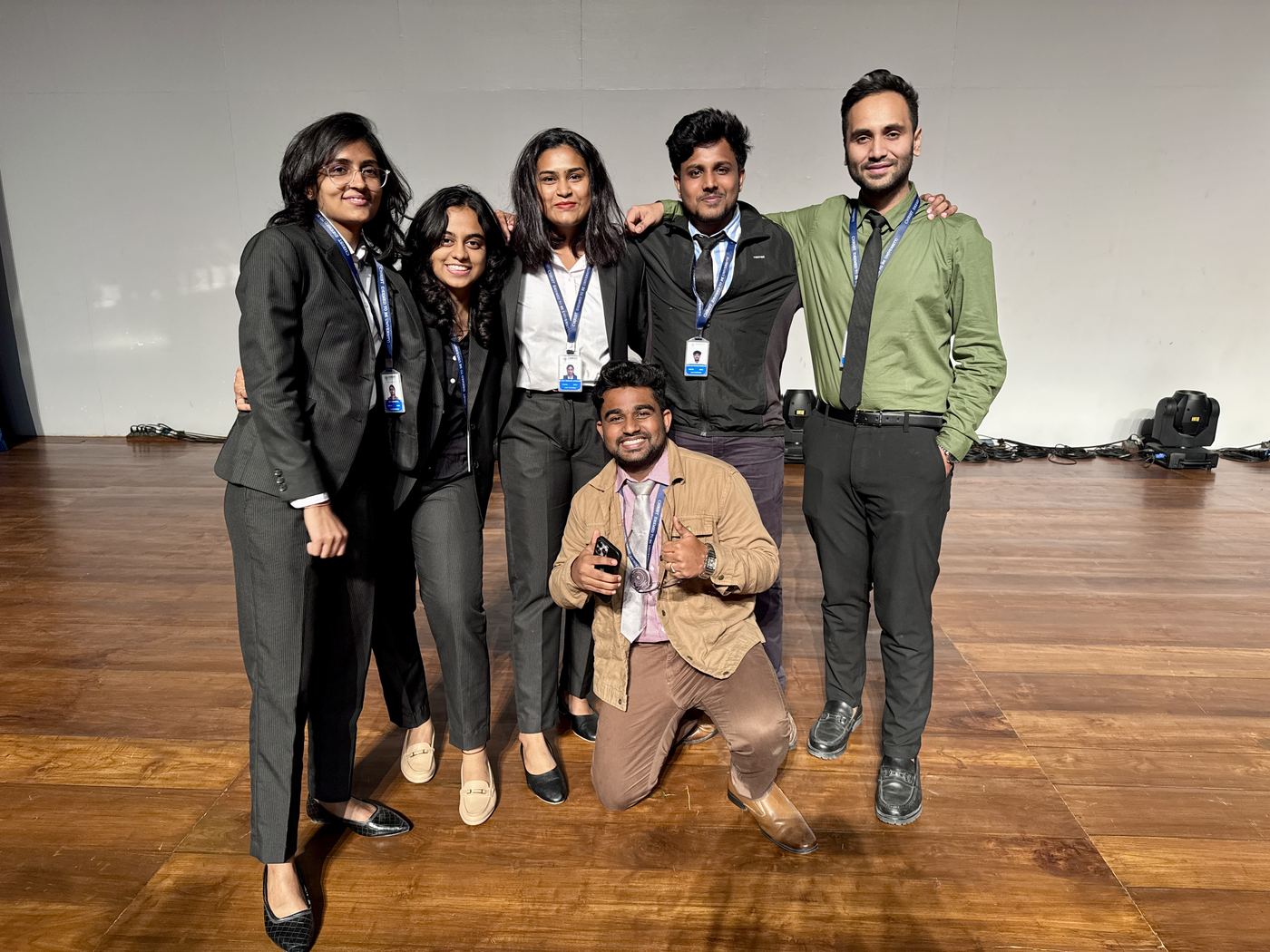 Roshan R Sivakumar with a group of friends at Christ University Bengaluru