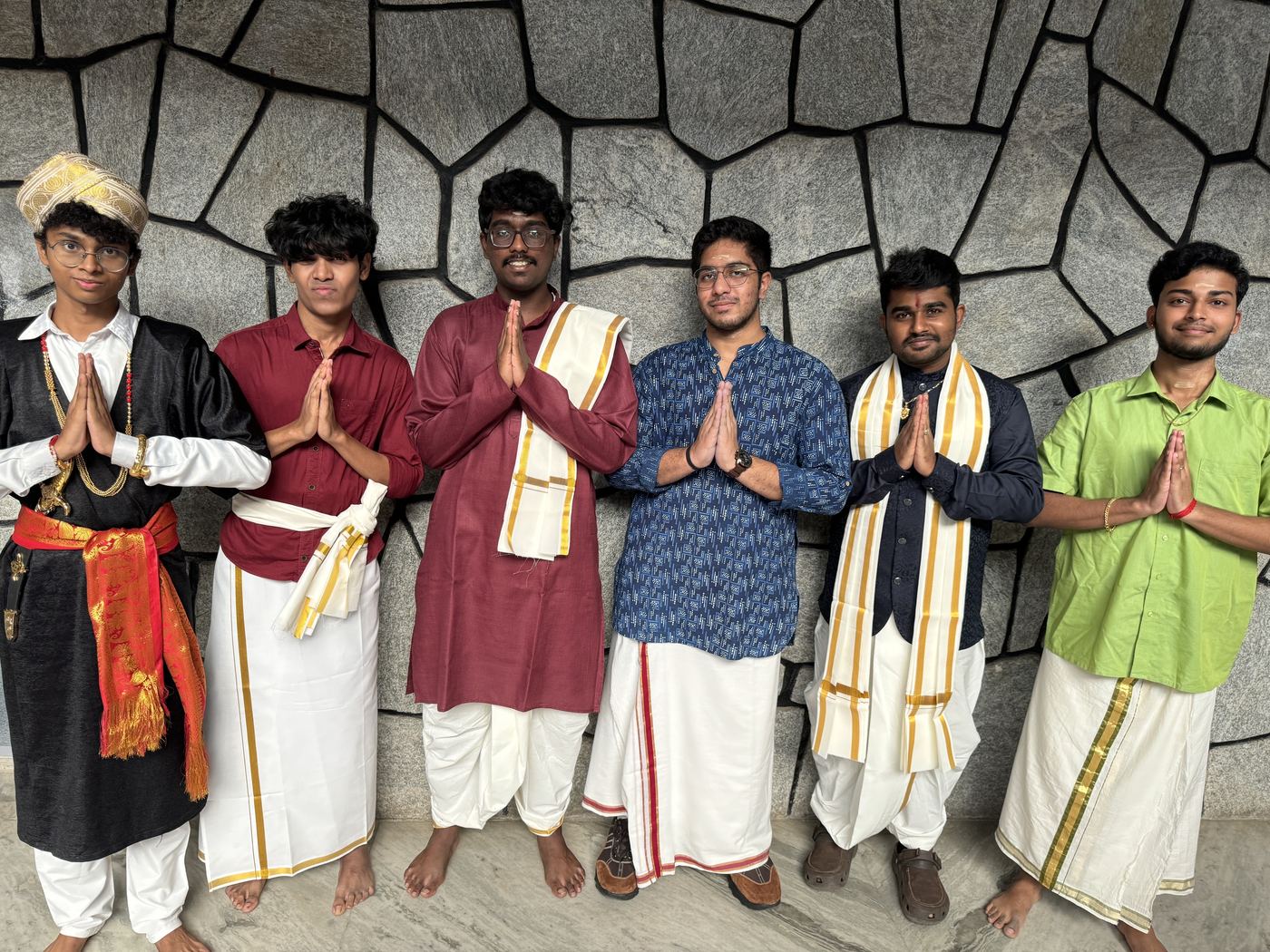 Roshan R Sivakumar with fellow South India representatives at Basha Utsav, Christ University Bengaluru