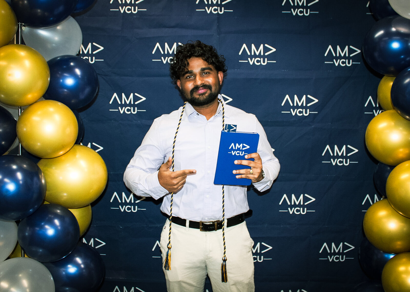 Roshan R Sivakumar at the American Marketing Association VCU chapter spring induction ceremony
