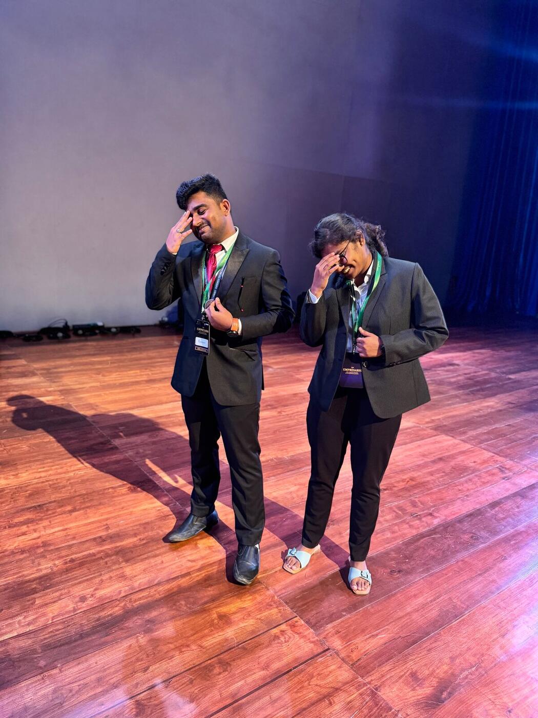 Roshan R Sivakumar with buddy Gopith during a Pioneer Club event