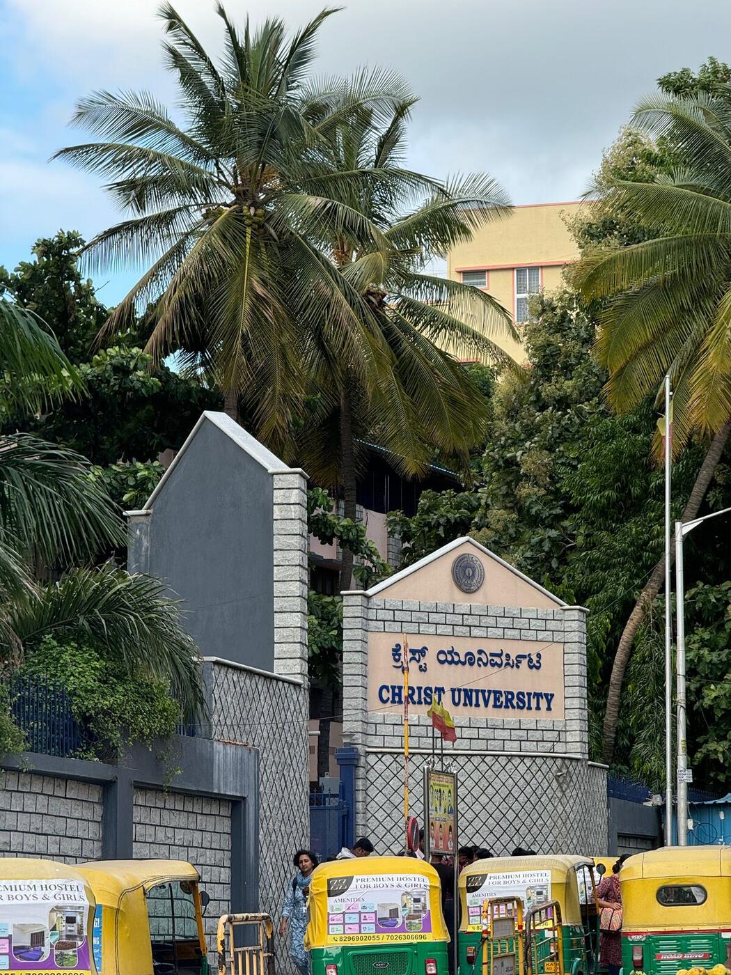 Roshan R Sivakumar at the Christ University School of Business and Management building, Bangalore