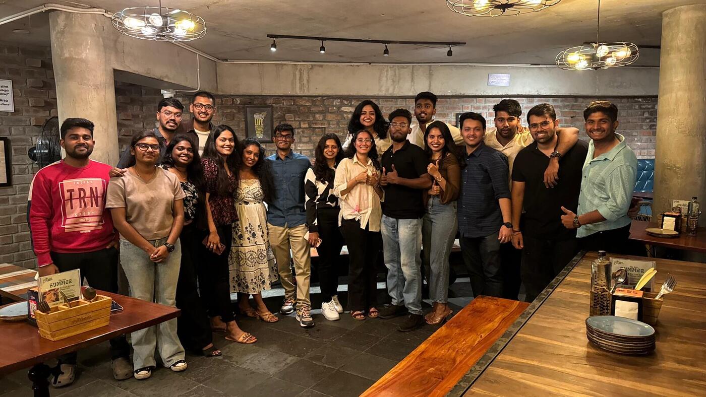 Roshan R Sivakumar with Pioneer Club buddies at their final informal event