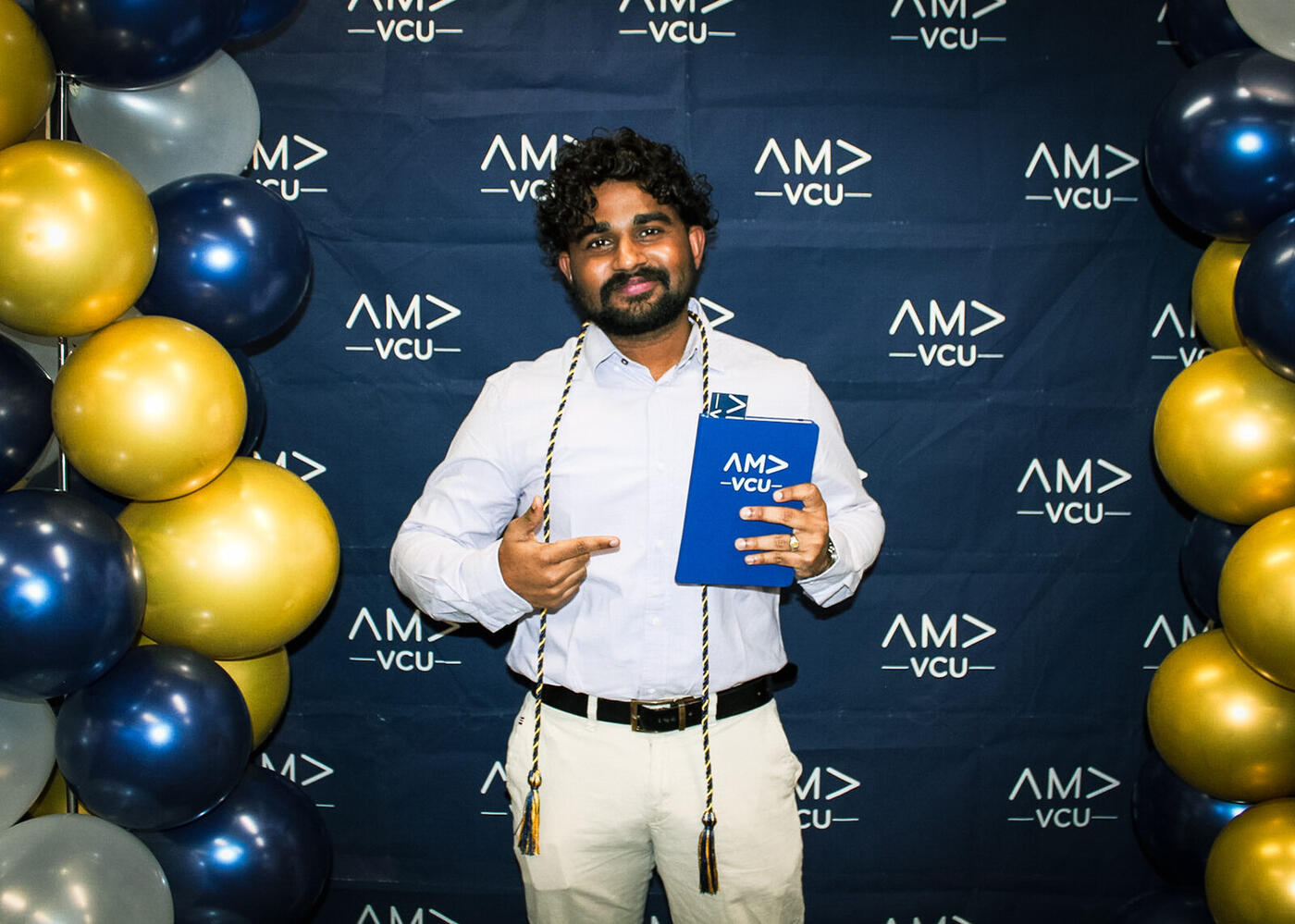Roshan R Sivakumar at the American Marketing Association VCU chapter spring induction ceremony