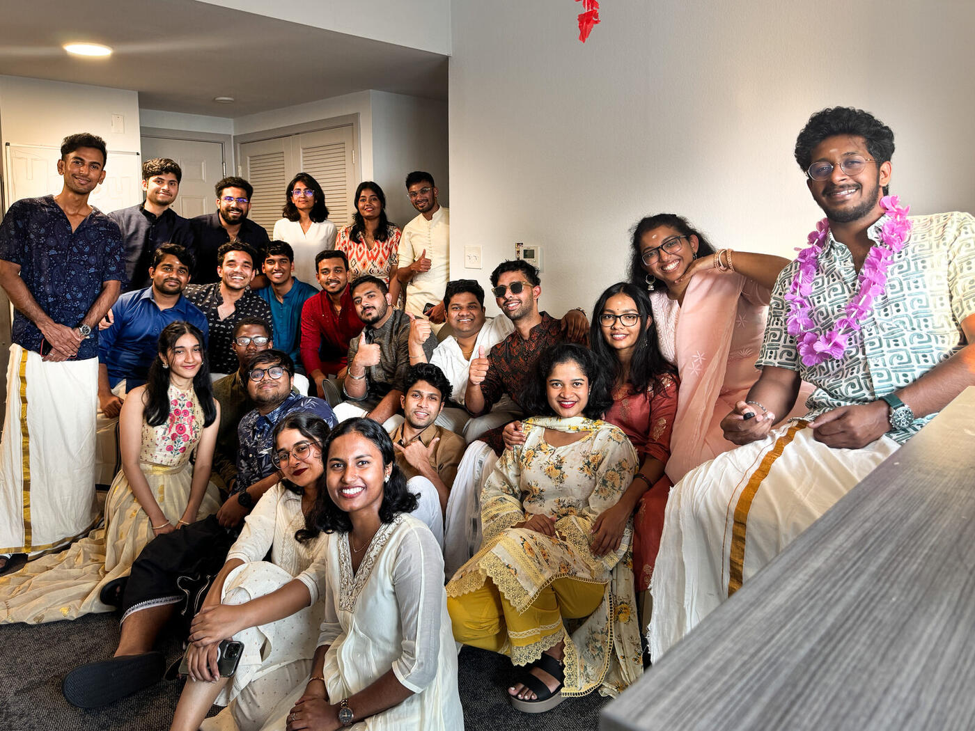Roshan R Sivakumar celebrating Onam with Malayali friends at VCU