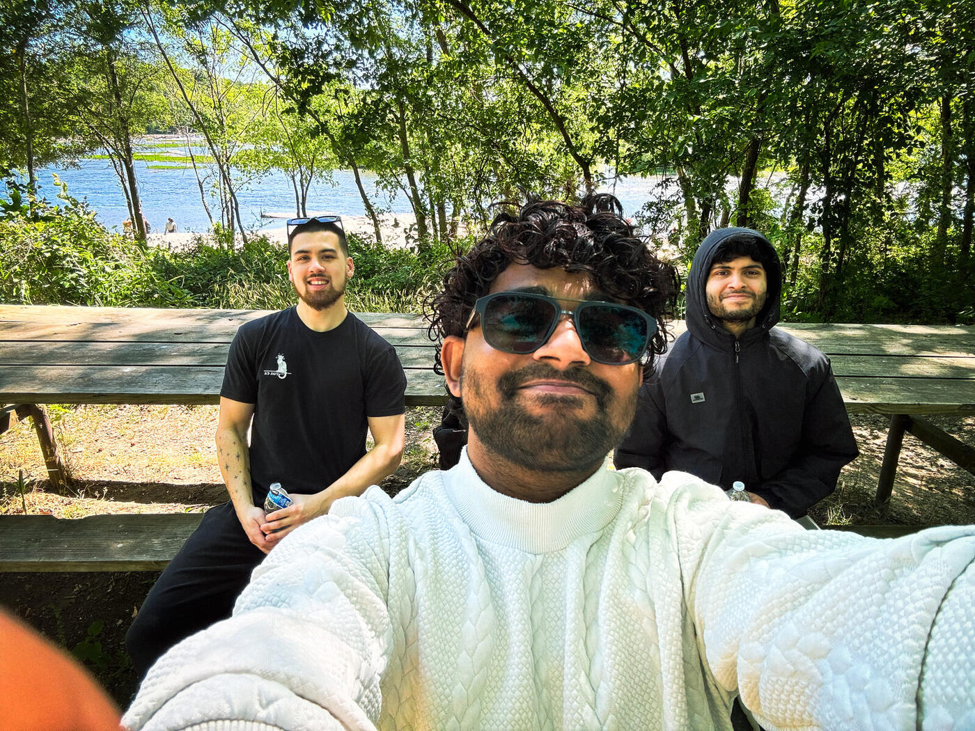 Roshan R Sivakumar with musician TaiCobra and friend Amaan at VCU